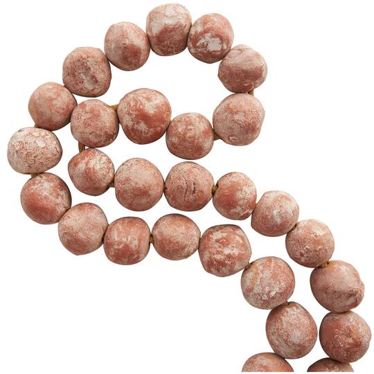 5ft. Paper Mache Round Distressed Beaded Garland with Tassel